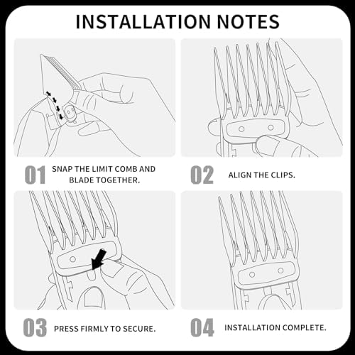 Top view of the black DNSHAN clipper attachment guides illustrating the impact resistant plastic construction suitable for barbershops.