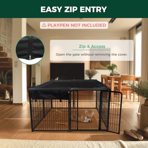 FXW durable dog pen top cover with reinforced rubber grommets