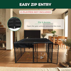 FXW durable dog pen top cover with reinforced rubber grommets