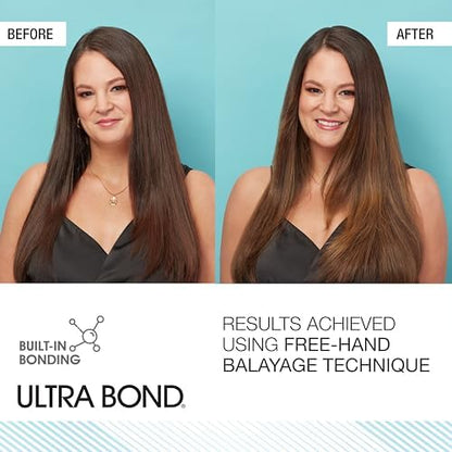 Close up of the ultra bond building formula logo on the AGE beautiful charcoal powder lightener sachet