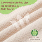 Mother using Infancie muslin nursing cover for breastfeeding