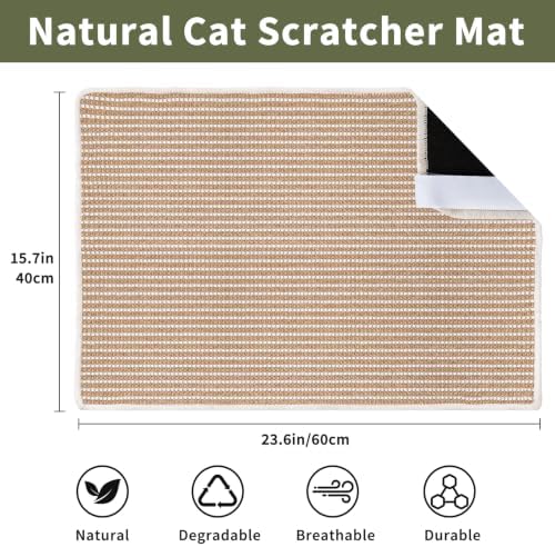 Petinstinct cat furniture protector mat mounted vertically on a living room sofa corner