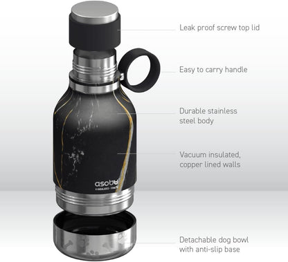 Ergonomic easy-grip paw-print handle on Asobu dog buddy bottle
