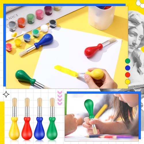 Durable and colorful Frienda paint brushes being rinsed under warm water for easy cleanup