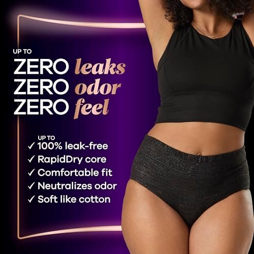 Always Discreet black postpartum underwear packaging