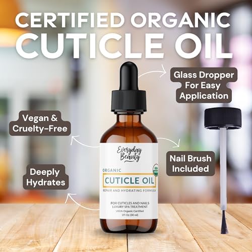 Oilanic cuticle oil bottle showing organic certification labels