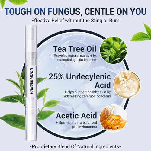 Person applying fungal treatment pen to thick damaged toenail