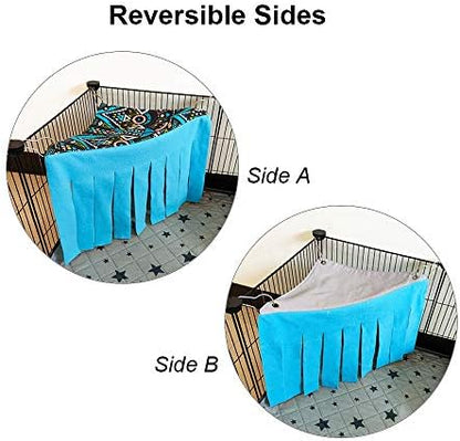 RIOUSSI Guinea Pig Hideout Hideaway Corner Fleece Toys Cage Accessories with Reversible Sides. Blue, Triangle - Image 3