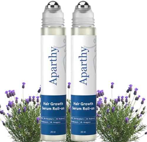 Aparthy Advanced Hair Growth Roll On Serum front view of the packaging and rollerball applicator