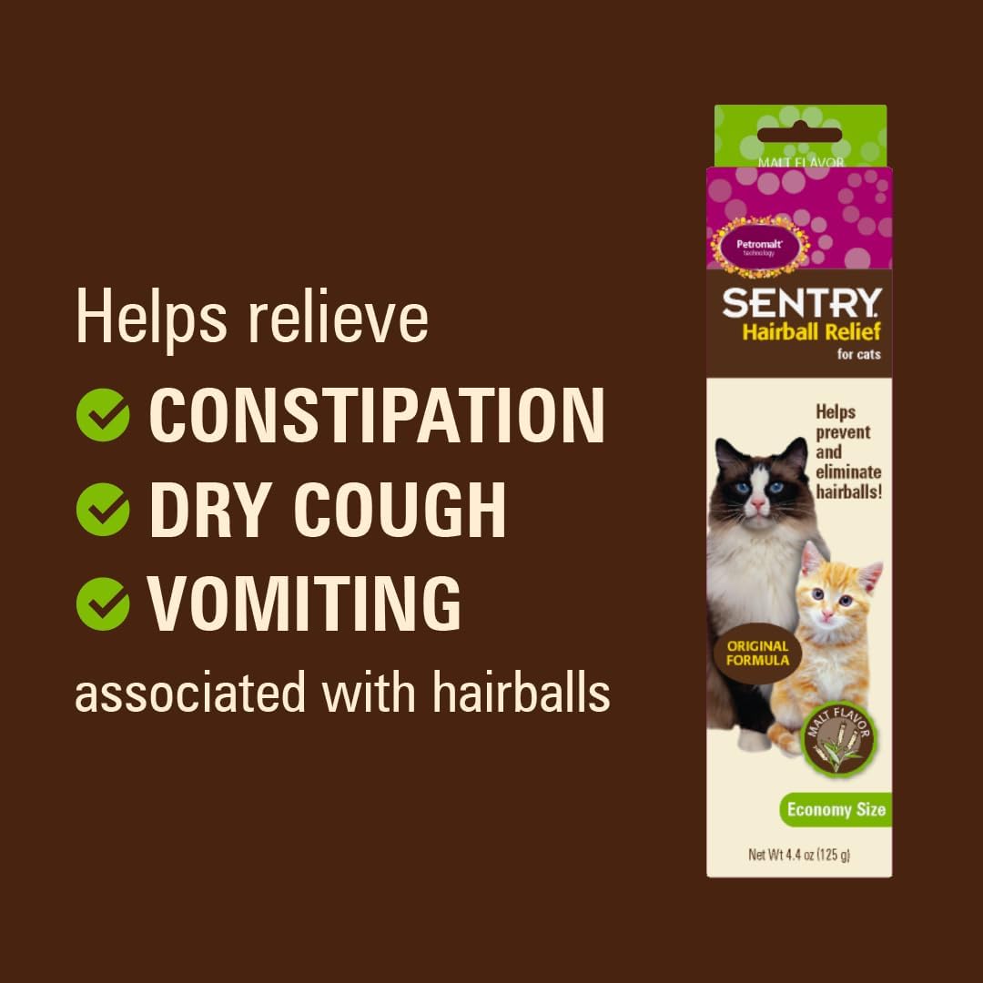 Side view of Sentry Pet Care 4.4 Ounces cat laxative gel tube.