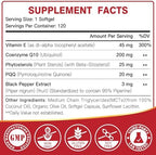 Drfoster CoQ10 Ubiquinol 200mg Supplement Facts nutrition label