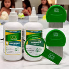 NatulabUSA Lice Combat leave-in repellent cream pump bottle.