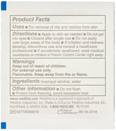 Sterile nonwoven alcohol wipes for professional medical skin preparation