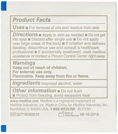 Sterile nonwoven alcohol wipes for professional medical skin preparation