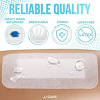 Sterile individually wrapped island dressing bandage being opened for medical use