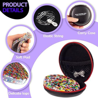 Close up view of the colorful sensory rings embedded inside the eight centimeter silicone pad.