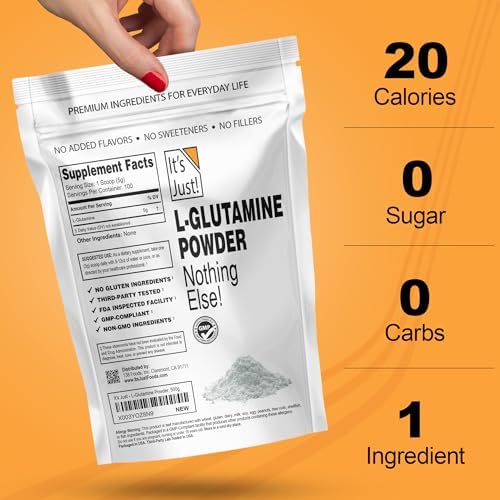 It's Just! L-Glutamine Powder serving scoop demonstration