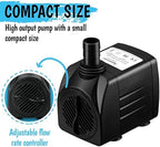 Aquatrone 25W aquarium pump showing the durable stainless steel drive shaft assembly for corrosion resistance.