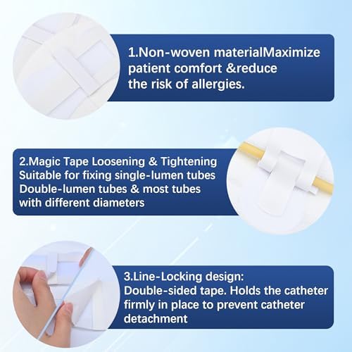 Medical tube securement patch for PEG and G tubes applied on skin illustration