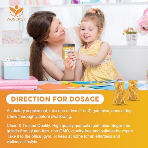 WOGORGT Quercetin Gummies dosage and serving size guide