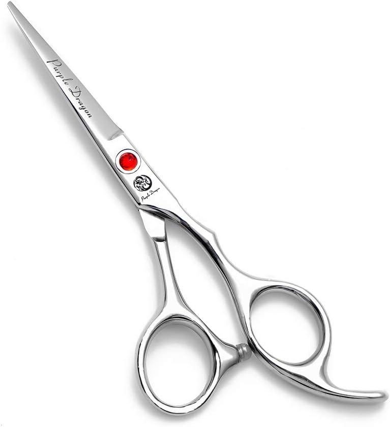 Adjustable jeweled tension assembly on the Purple Dragon professional styling shears