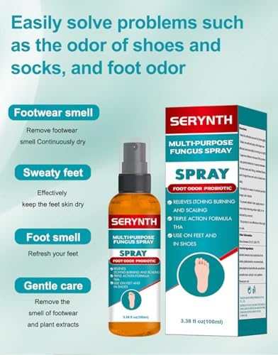 Triple action fungal spray being applied to the sole of the foot