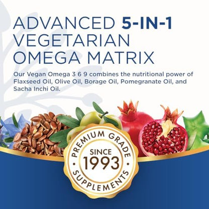Purity Products vegan omega bottle with plant-based ingredients