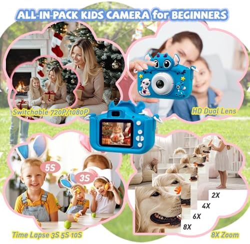 RAYBITU forty megapixel camera for girls and boys displaying the durable shockproof ABS material structure.