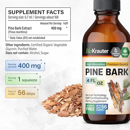 Liquid herbal tincture dropper showing the smooth sugar-free consistency of pine bark extract.