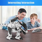 Side profile of Fistone RC robot dinosaur with lights on