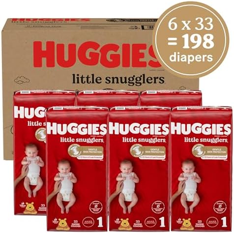 Huggies newborn diapers size 1 showcasing color changing wetness indicator line