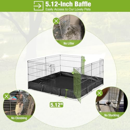 GUTINNEEN Rabbit Pet Playpen Guinea Pig Cage with Waterproof PVC Bottom Liner, Triple Fixing Cage for Rabbit, Guinea Pigs, Bunny, Hedgehog, Small Animal Indoor Playpen, 48''L x 48''W x 24''H - Image 6