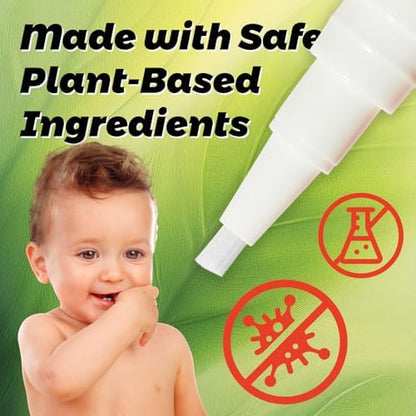Close up of clear natural ingredient pen for healthy nail growth