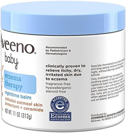 Aveeno Baby Eczema Therapy Night-Time Balm 11 Ounce Jar (Pack of 6) - Image 6