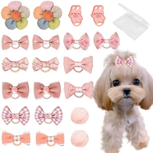 Handmade puppy grooming flower and ball hair accessories