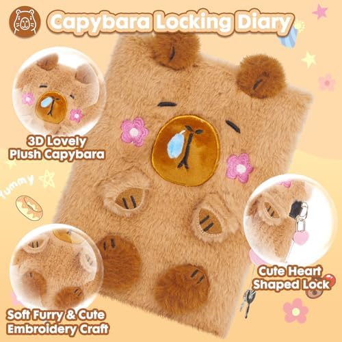 Close up of soft plush capybara cover and embroidered details