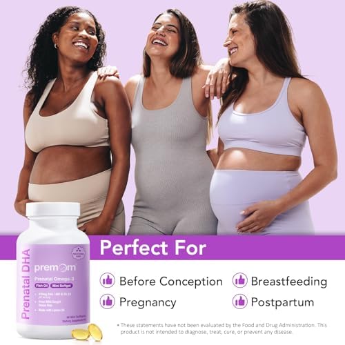 Side view of Premom prenatal fish oil container showcasing the natural lemon flavor details.