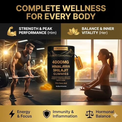 Amocare Auivty wellness supplement bottle highlighting ashwagandha and maca root ingredients.
