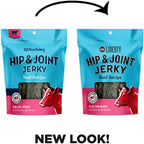 Close up of Bixbi functional dog jerky treat texture