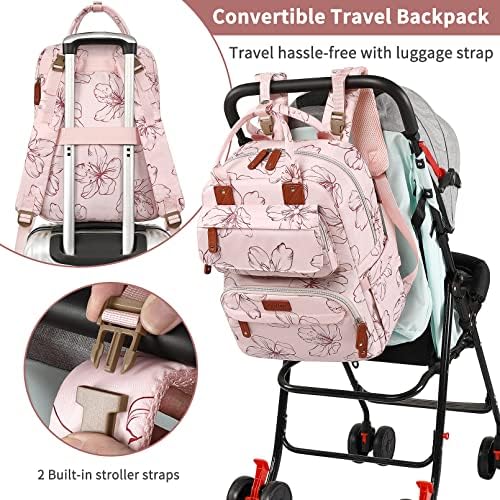 Durable Oxford polyester baby bag backpack showcasing adjustable padded shoulder straps.