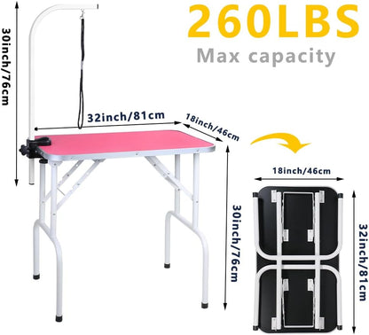 Leibou 32 inch pink dog grooming table