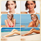Pipige bronzing drops bottle next to ingredient highlights