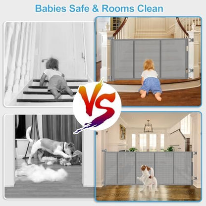 EZIGO 120 inch mesh child safety barrier fully retracted