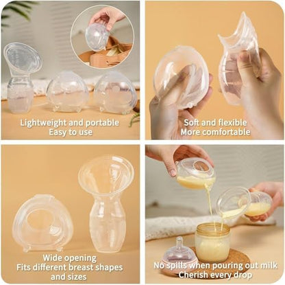 Portable cordless travel friendly breastfeeding manual pump and catcher bundle