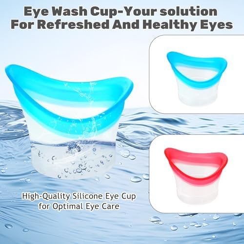 Soft silicone rim eye wash tool for leak-proof eye rinsing.