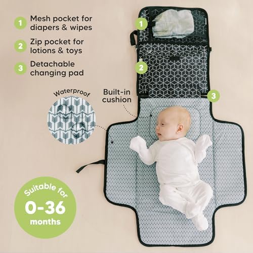 KeaBabies travel diaper mat open showing changing surface