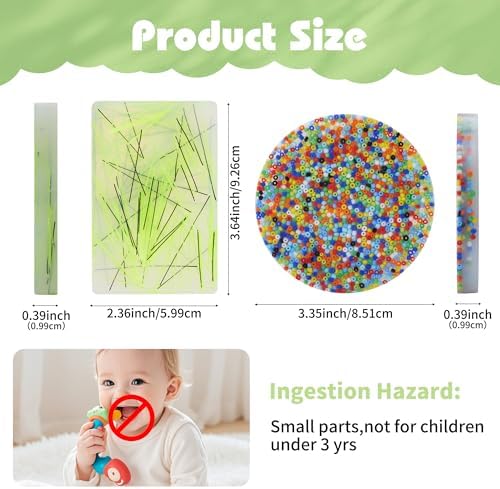 Blokidd circular rainbow silicone sensory pad with embedded beads