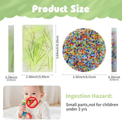 Blokidd circular rainbow silicone sensory pad with embedded beads