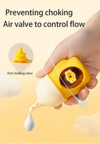 Newborn pet nursing bottle with clear twenty milliliter measurement markings.