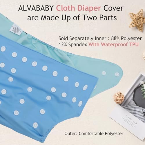 Alvababy waterproof nappy shell flat lay design